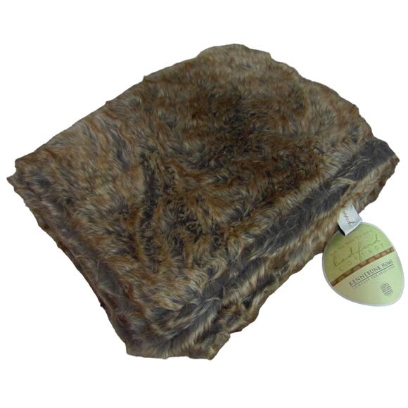 NEW Eskimo Brown Faux Fur & Fleece THROW 50x60 BLANKET Bedford Cottage Kennebunk - Picture 9 of 12